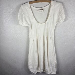 Diabless Cream Puff Sleeve Angora Wool Mini Dress Vintage Size T1 (S) Pockets